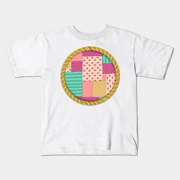 Quilted Pie Kids T-Shirt by Eyeballkid-